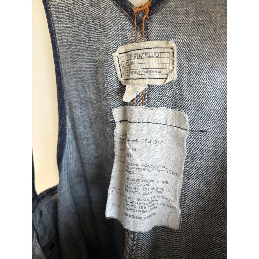 Current/Elliott The Ranch Hand Overall Dark Wash Denim Tapered Leg Size 1 - Picture 3 of 5